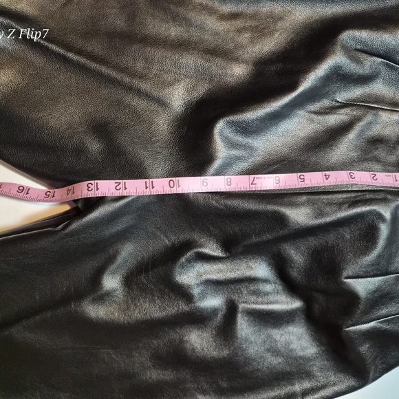 Dana Buchman 100% Lambskin Leather Pants - Black - Size 14 Petite - Picture 9 of 10